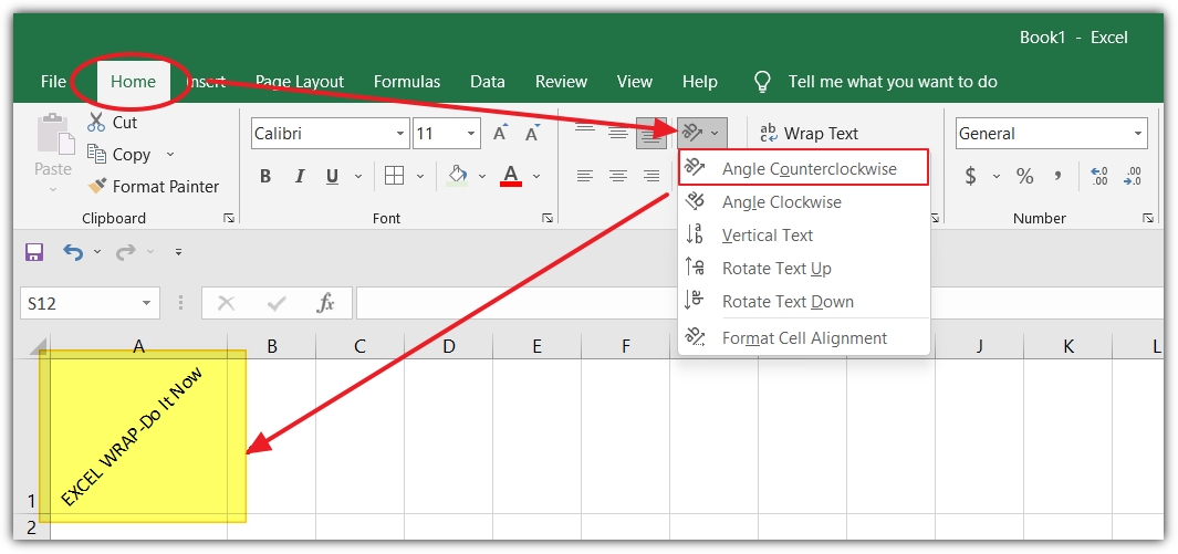 How to write vertically in Excel_05.1