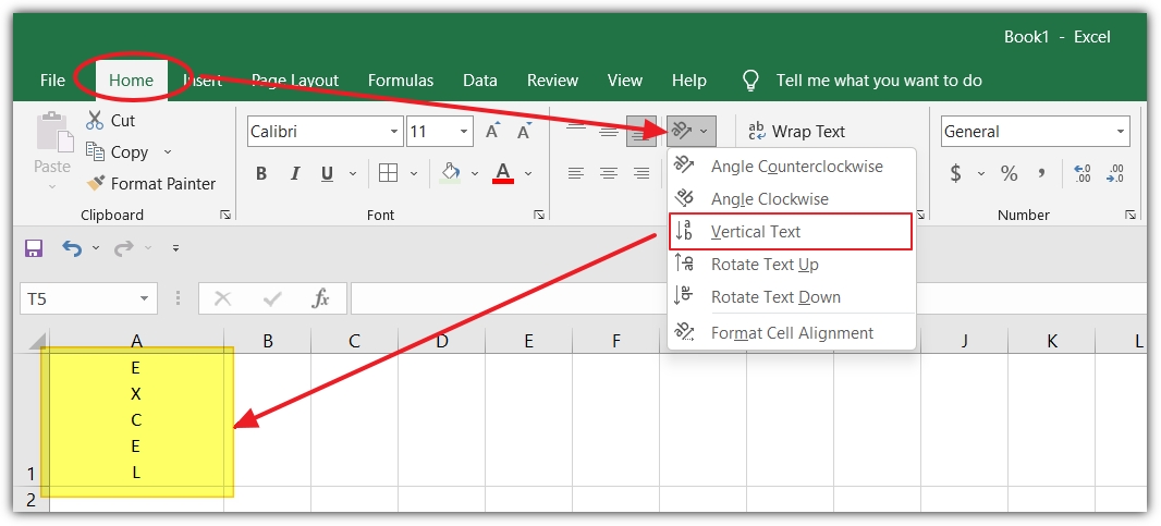 How to write vertically in Excel_07