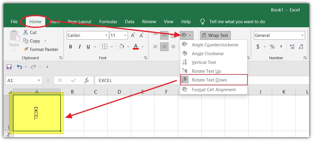 How to write vertically in Excel_09